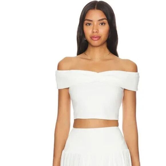 Free People x Free-est Cooler In Off The Shoulder Crop (Top Only) in White M - Picture 1 of 5